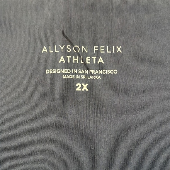 Athleta Allyson Felix Felix Legend shortie Purple Gray biker Plus bottom New 2X - Picture 2 of 4
